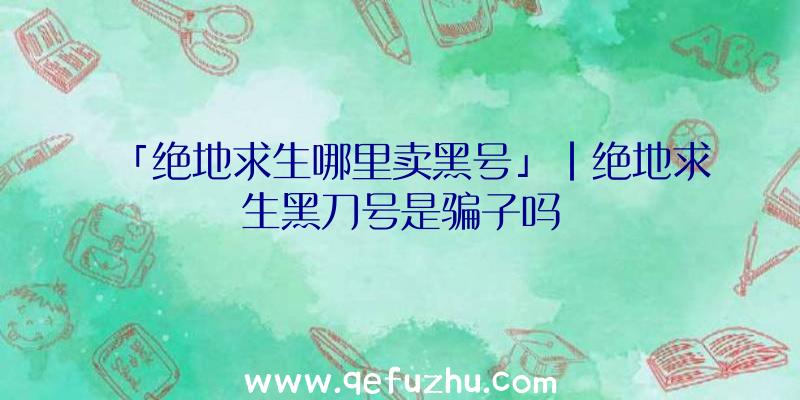 「绝地求生哪里卖黑号」|绝地求生黑刀号是骗子吗